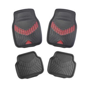 Universal Size Rubber Car Mats (Red Pattern)