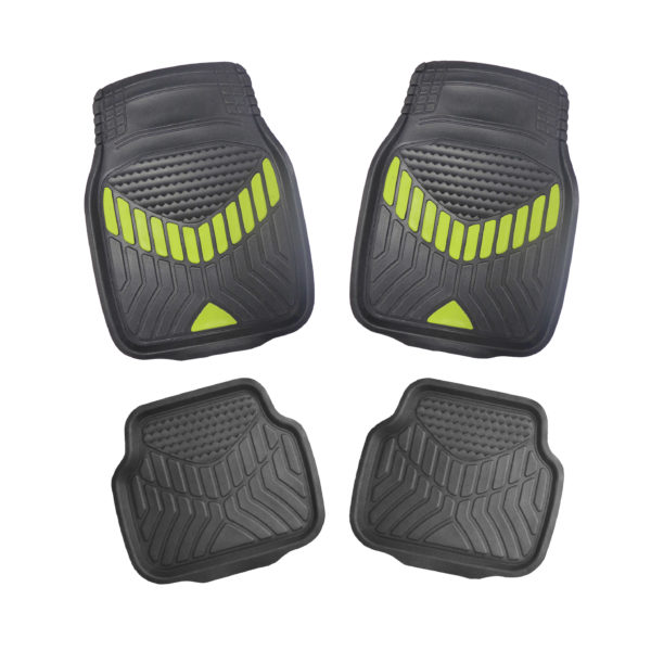 Universal Size Rubber Car Mats (Yellow Pattern)